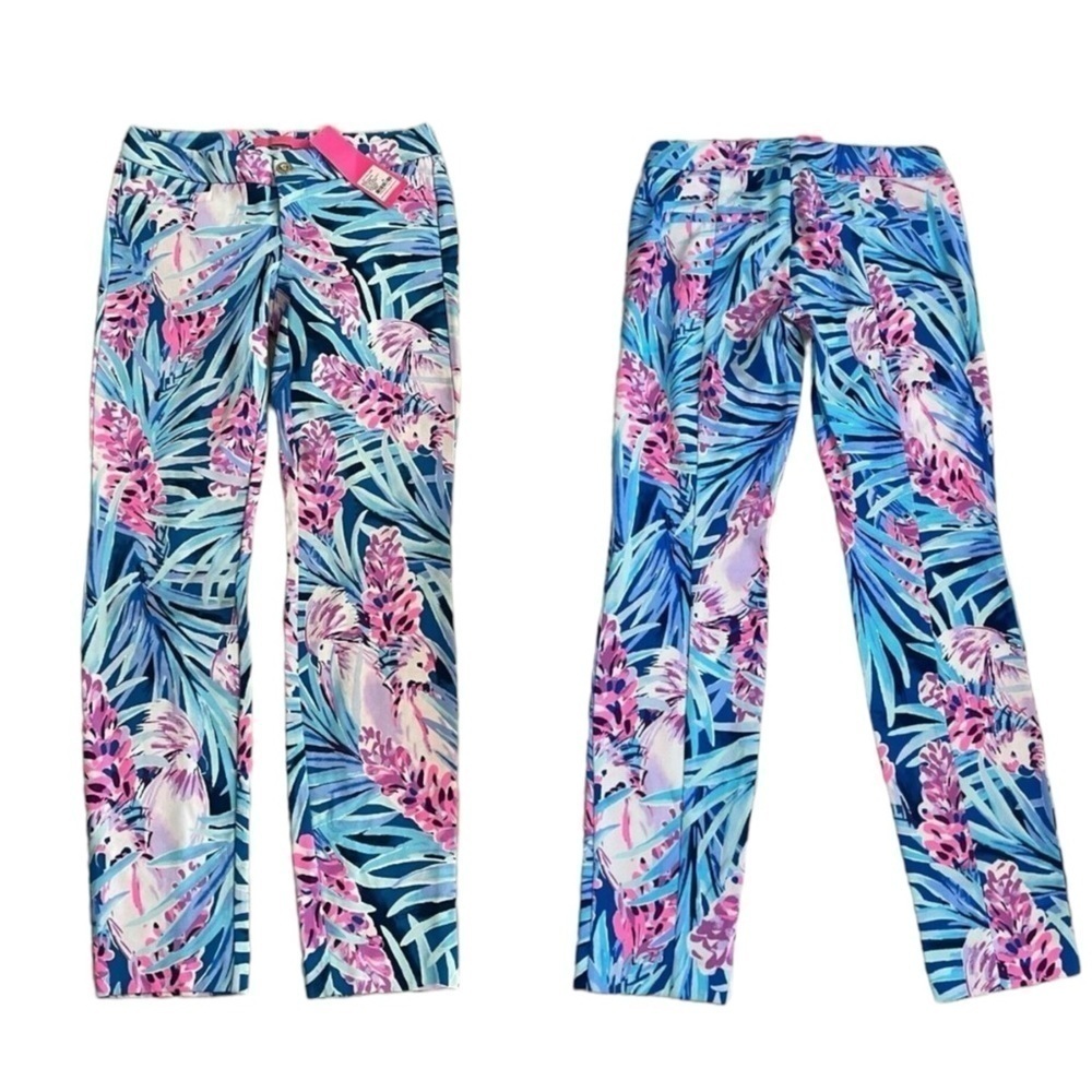 Lilly Pulitzer Mr. Peacock B Tweethearts Kelly Knit Skinny Ankle Pants - Picture 5 of 12